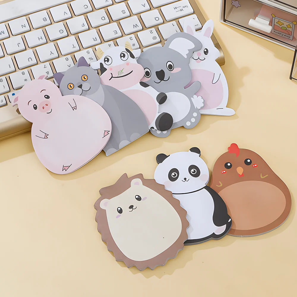 Cartoon Cute Farm Animal Sticky Notes Funny Kawaii Pig Panda Cat Koala Memo Pad Post Notepad Kids Stationery Checklist Index Tab