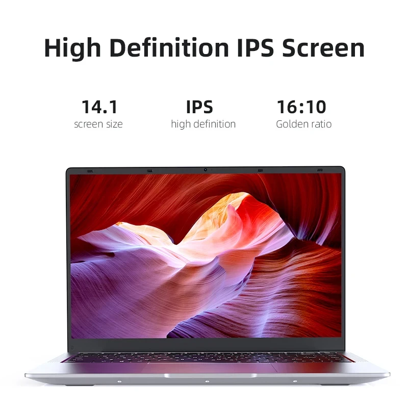 แล็ปท็อป Windows 11 Pro ขนาด 14.1 นิ้ว บางเฉียบ คอมพิวเตอร์โน้ตบุ๊ก Intel Atom A3950 RAM 12GB SSD 1TB/2TB  ความละเอียด 1080P HD สำหรับทำงาน ออฟฟิศ และเรียน