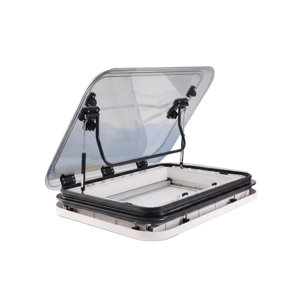 Durable Aluminum Alloy RV Roof Skylight with Built-in Shade and Mosquito Screen for Caravan RV and Vehicle Use