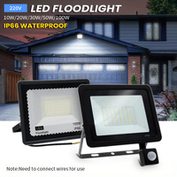 LED Floodlight PIR Motion Sensor Outdoor LED Spotlight100W 50W 30W 20W 10W IP66 Waterproof Wall Light Street Light For Garden