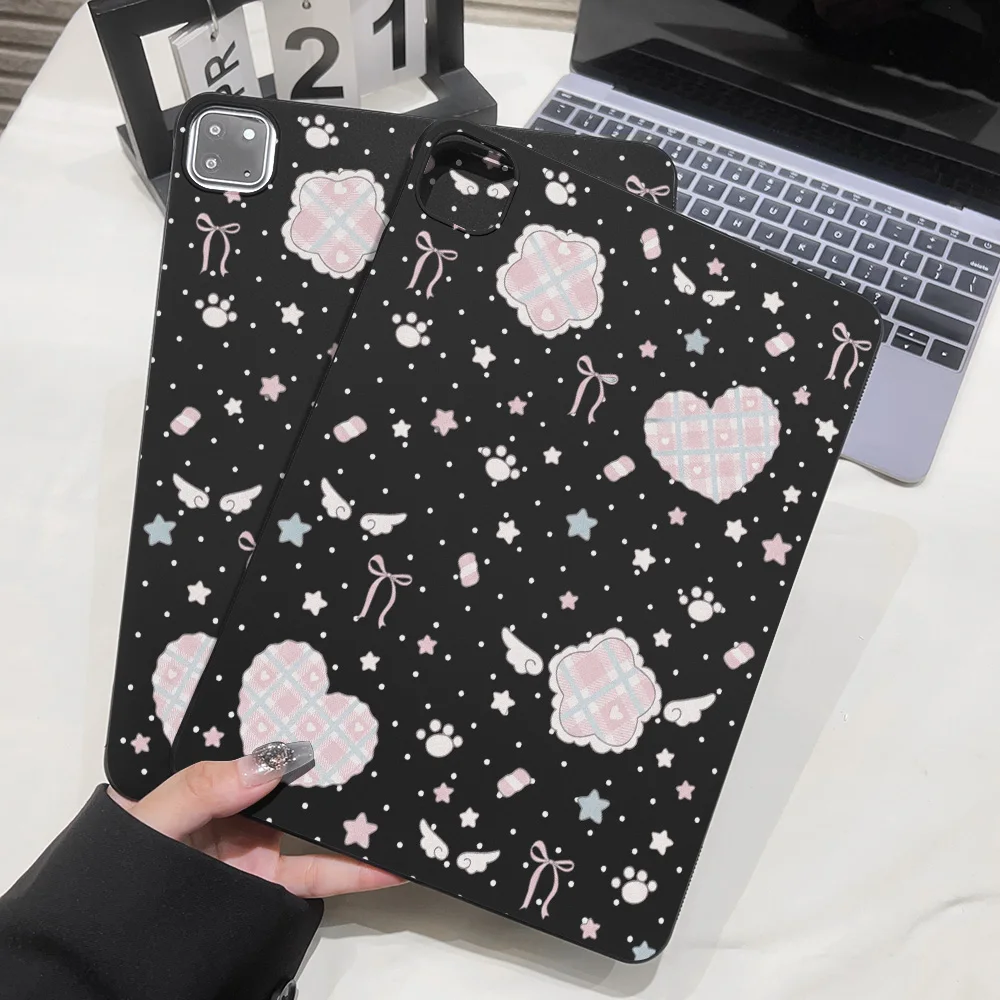 Kawaii Sweet Heart Bow Wings Print Tablet Case for Xiaomi Pad 6S 7S Pro Poco Pad 12.1 inch Redmi Pad 2 11 inch Pad SE 8.7 inch