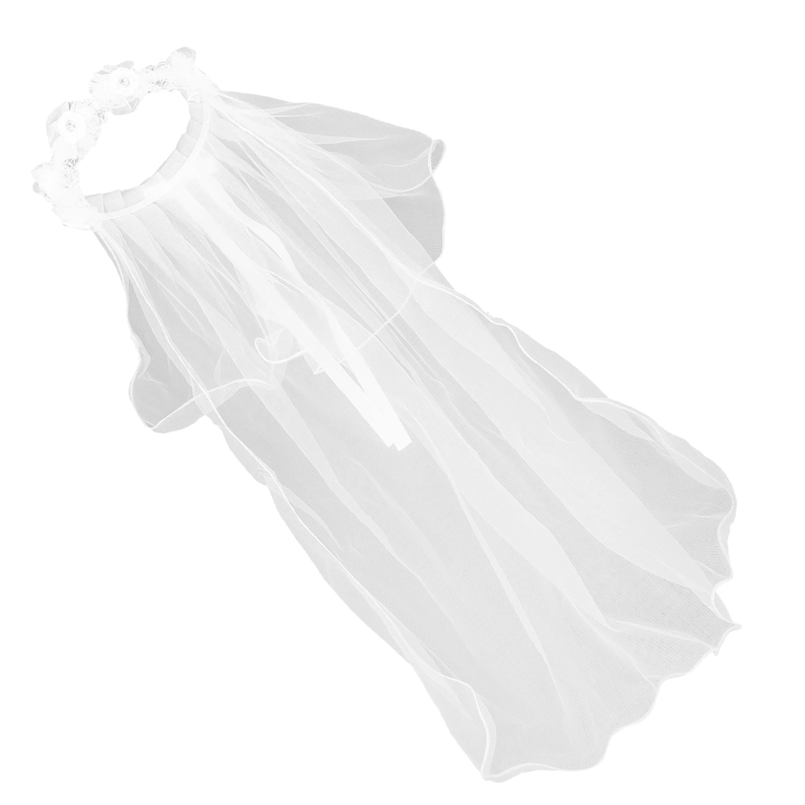 

Girls Veil Headband Decorative Hair Hoop Veil Birthday Party Headdress Kids White Long Term Gauze Lightweight Comfortable