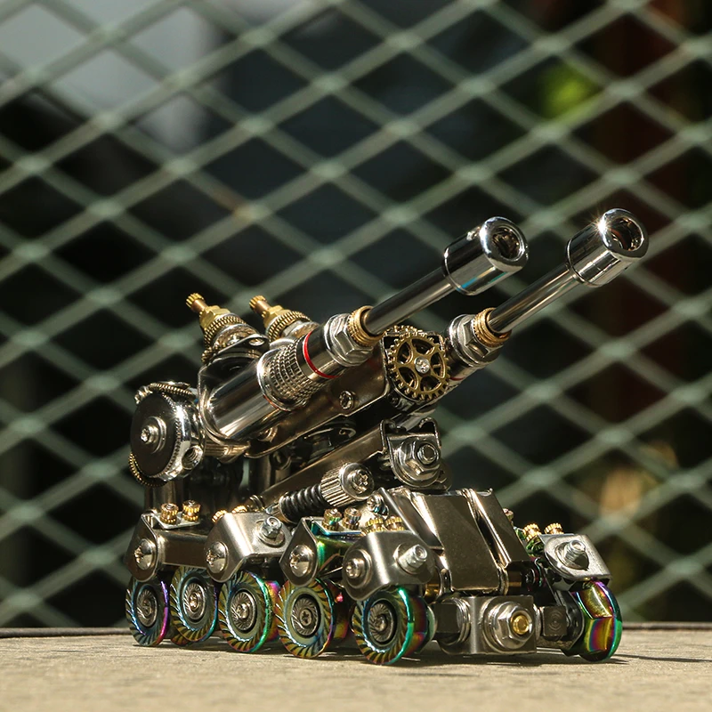 Modelo de montagem de metal de tanque DIY criativo feito à mão