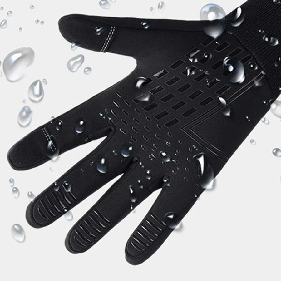 1Pair Outdoor Autumn And Winter Plus Velvet Warm Gloves For Men And Women, Touch Screen Non-slip Bicycle Riding Gloves