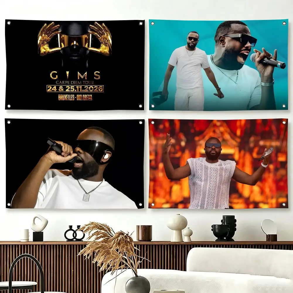 French Hip‑hop M-Maitre Gims Flags  For Living Room Home Dorm Decor Wall Outdoor Camping Party Banner Gifts