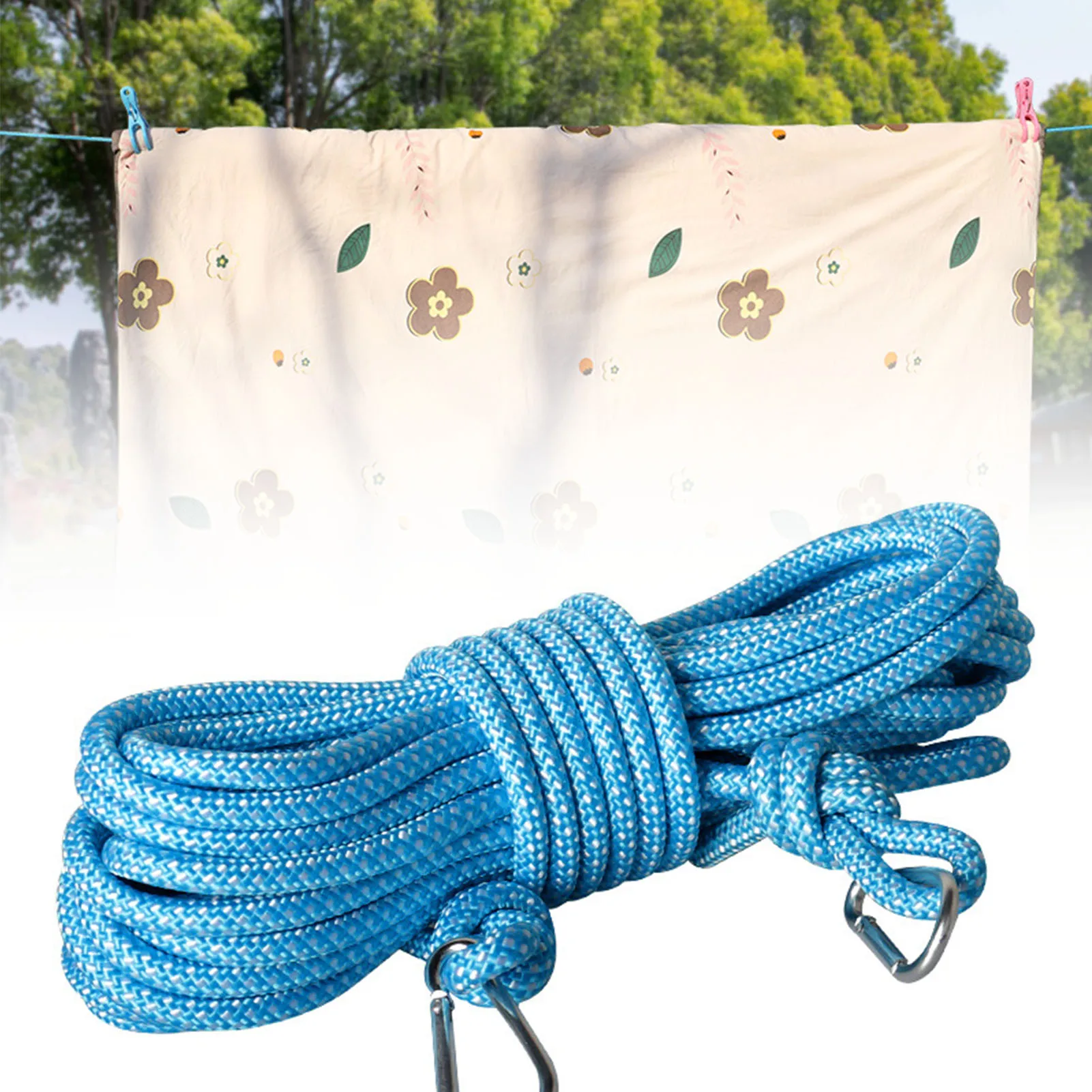 5/10/15m Windproof Paracord Thickened 6mm Durable Camping Clothesline Outdoor Anti Slip Drying Rope Practical Tent Accessories