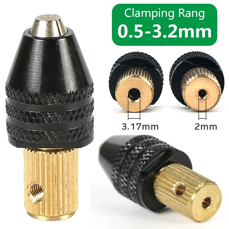 

Power Tools 1pc 3.17mm Electric Motor Shaft Mini Chuck Fixture Clamp 0.5mm-3.2mm Small To Drill Bit Micro Chuck Fixing Device