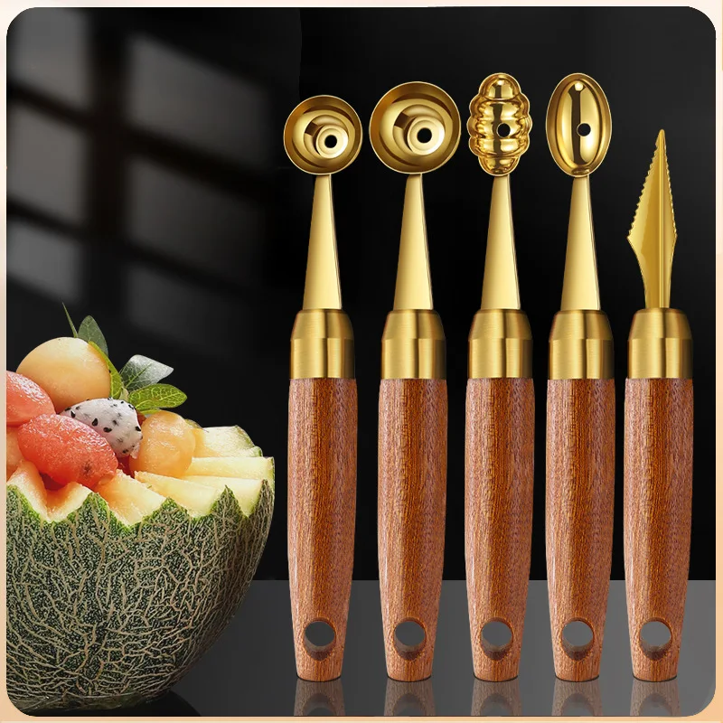 

The product can be customized. Rust steel ball digger fruit splitting carving knife ice cream digging spoon watermelon spoon