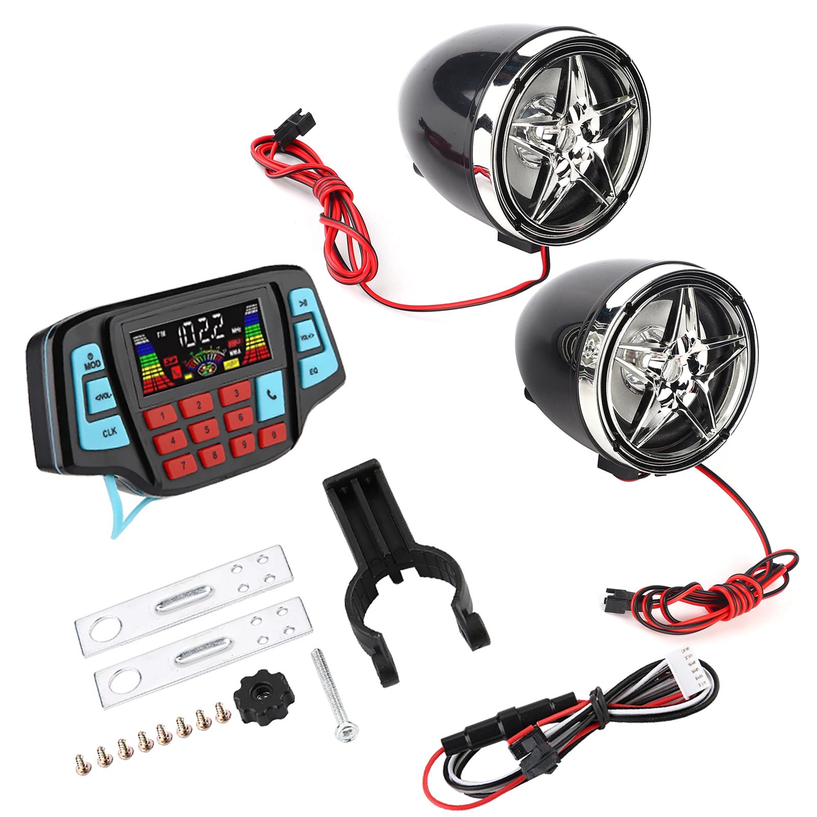 

Motorcycle Speaker System Waterproof Motorcycle BT MP3 Player Audio Stereo Speaker System USB Memory Card Carrier Motorcycle MP3