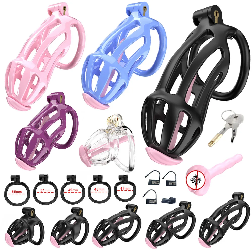 Male Chastity Belt with Soft Urethral Catheter Penis Ring Ascetic Bondage Anti-Cheating Sissy Cock Cage Gay SM Sex Toys 정조대 18+