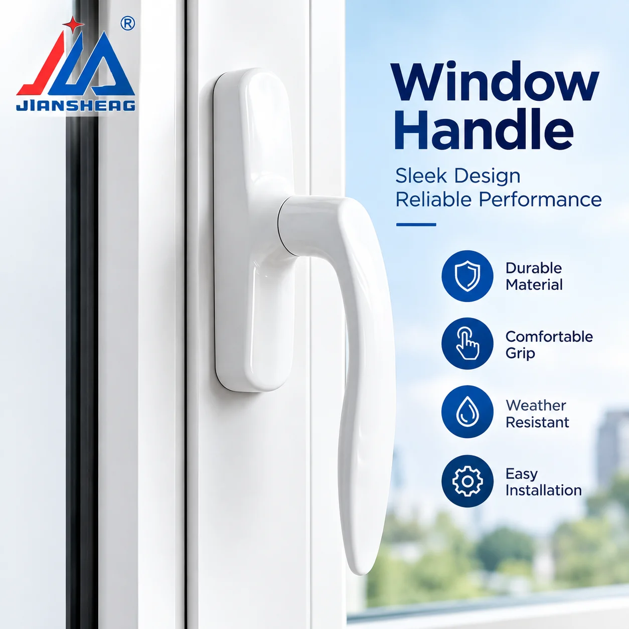 Aluminum Alloy Tilt and Turn Window Handle Fork Handle for UPVC Thermal Break Casement Windows Replacement Door Window Hardware
