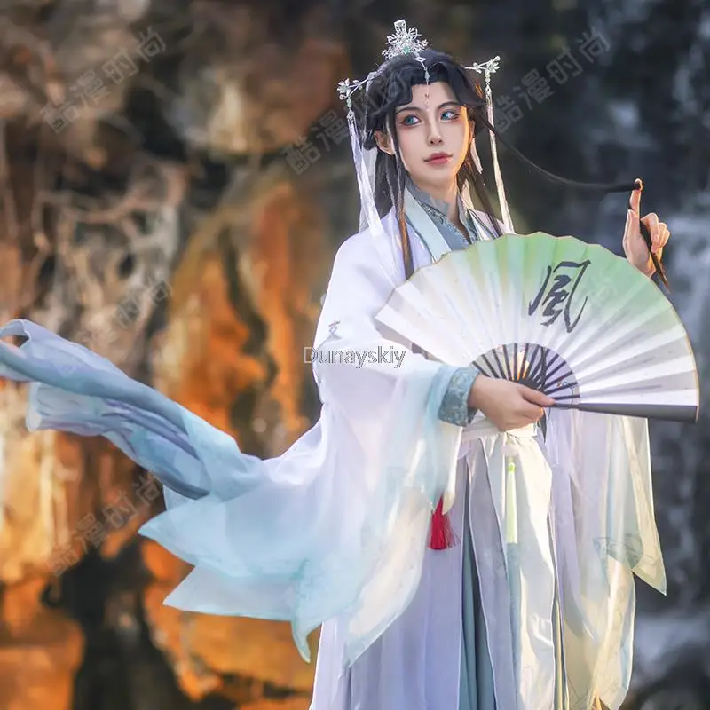 Tian Guan Ci Fu wersja Manga Anime Shi Qingxuan Cosplay kostiumy kobiet mężczyzna komplet buty peruka nakrycia głowy Halloween akcesoria