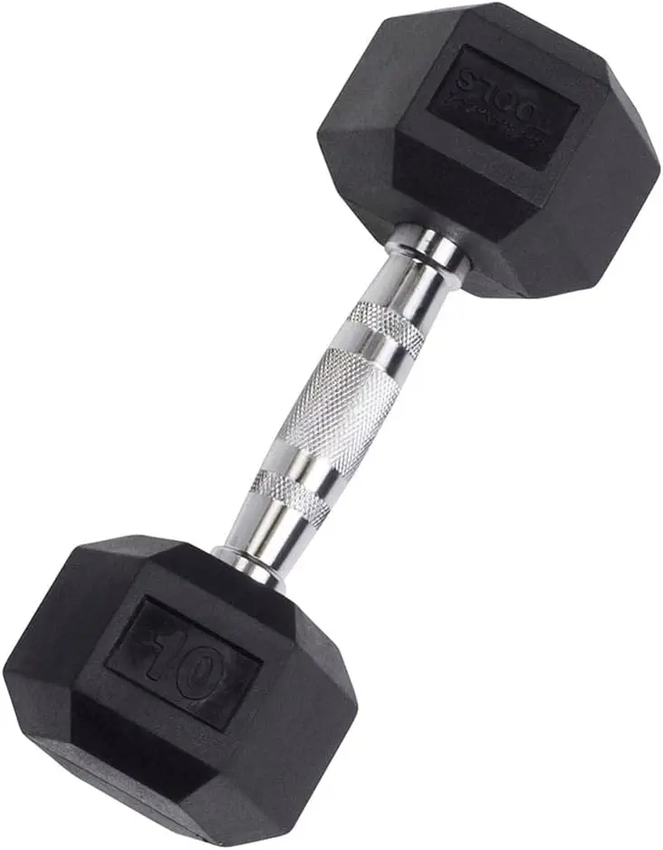 

10lb Rubber Coated Hexagon Dumbbell Single, Hand Weights For Men and Women, Weights Dumbbell for Strength Training