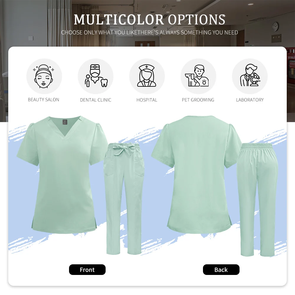 Scrub medico Uniforme Costume da medico Donna Infermiera Uniforme Dentale Pediatrico Abiti da lavoro Servizio sanitario ad asciugatura rapida Set infermieristico