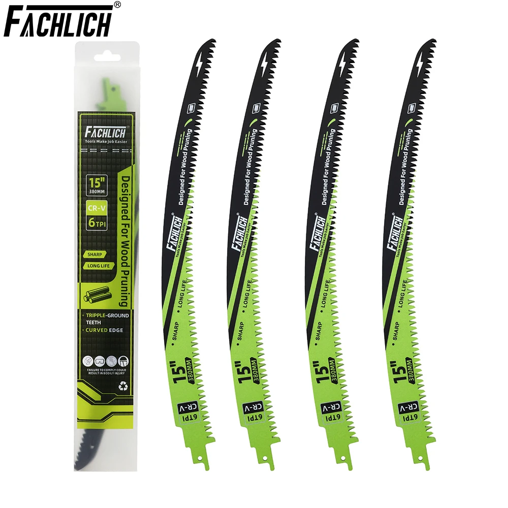 

FACHLICH Teeth Reciprocating Saw Blade Set 380mm Pruning Saw Cutting 4pcs Log Wood Trimming for Tree Trimming Wood Cutting