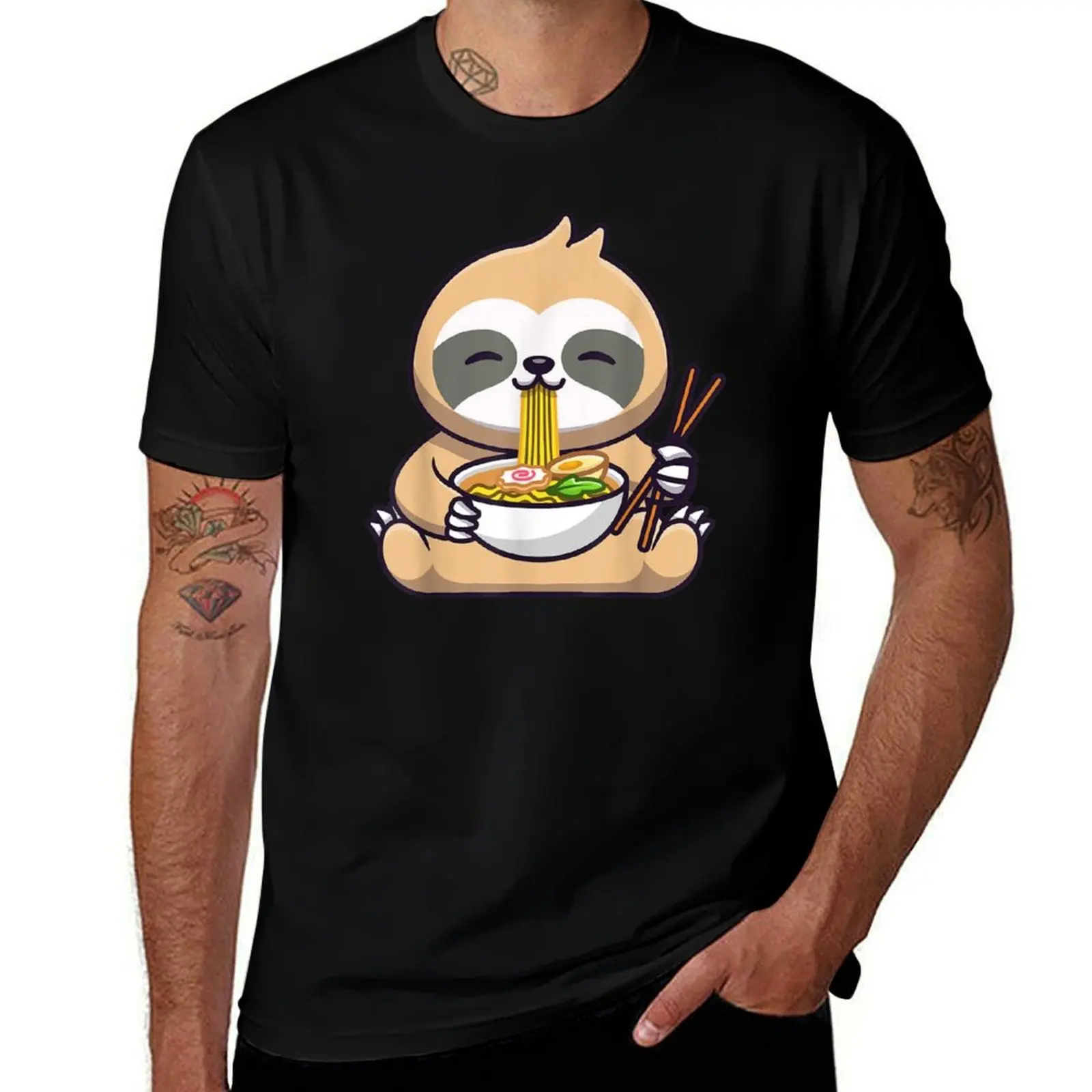 

Kawaii Ramen Cute Anime Sloths Otaku Japanese Noodles T-Shirt man tshirt man t shirts high quality luxury brand T-Shirt