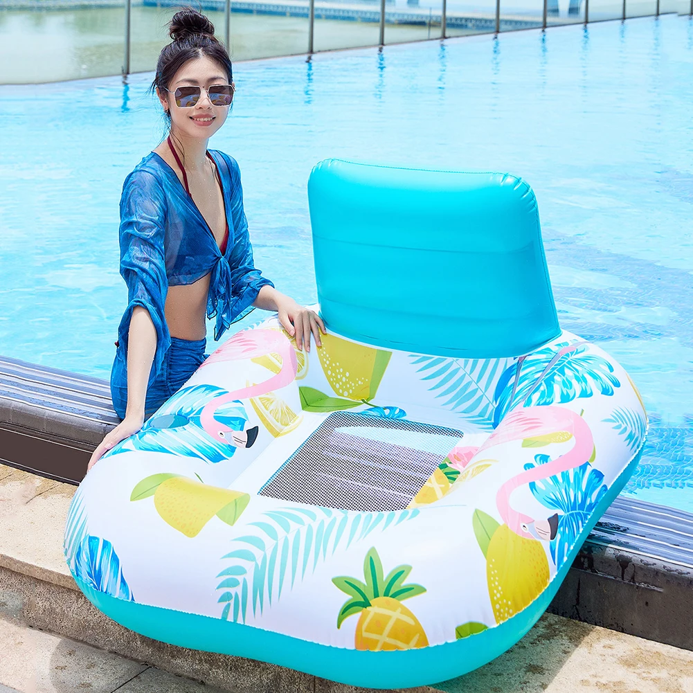 Inflatable Leisure Entertainment Pool Floating Chair Pool Lounge Float Inflatable Swimming Pool Floats Ergonomic Floating Chair