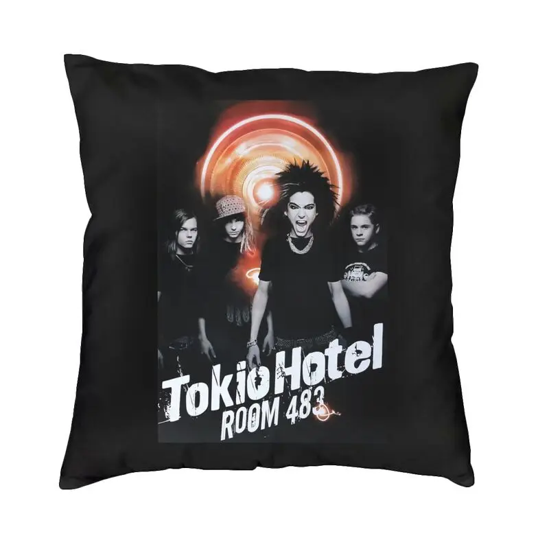 Heavy Metal Music Rock Tokio Hotels Cushion Cover Two Side Floor Pillow Case for Living Room Custom Pillowcase Home Decoration