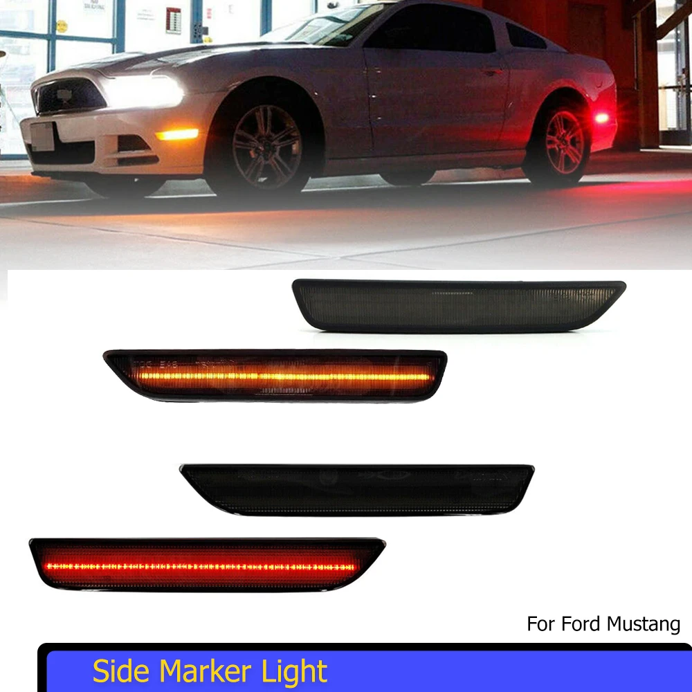 

Car LED Front / Rear Bumper Side Marker Turn Signal Lights Parking Lights For Ford Mustang 2010-2014 Fener Flare Indicator Lamp