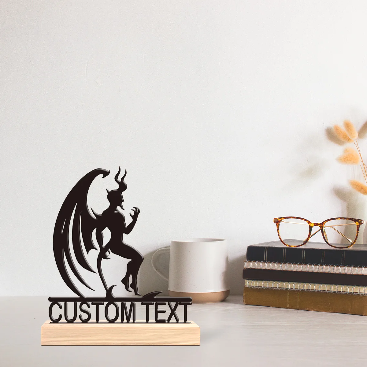 1pc Metal Art Desktop Decoration Custom Content With Wooden Base Holiday Gifts for Family and Friends