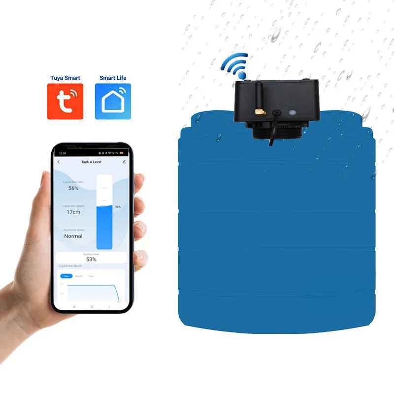 3M Tuya APP WiFi Solar-Powered Ultrasonic Water Indicator Automated Liquid Level Tank Monitor Sensor Real-Time Monitoring