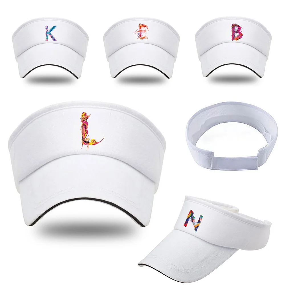 

Summer Breathable Sunscreen Sun Caps Men Women's Sports Golf Run Baseball Cap Paint Letter Print Adjustable UV-proof Visors Hats