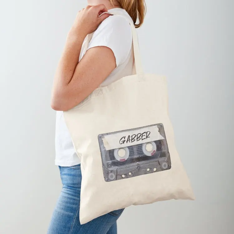 Recorded Music Genre Cassette Old School Gabber Tote Bag foldable reusable bag canvas tote bag Candy bags