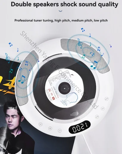 

CD-плеер с объемным звуком, FM-радио, Bluetooth, USB, MP3-плеер, портативный музыкальный плеер, портативный настенный DVD-плеер