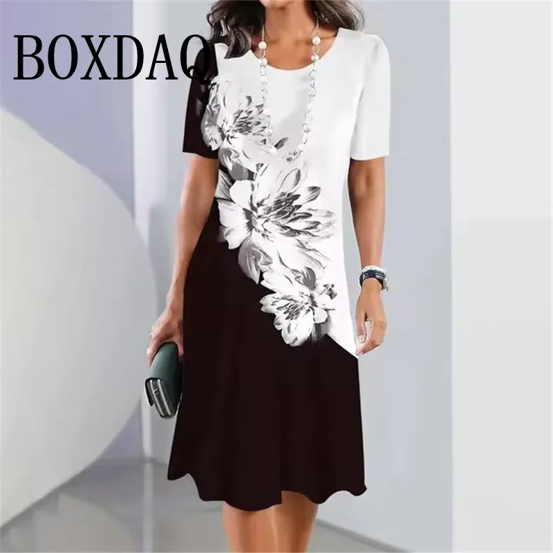 Robe de soirée rétro à manches courtes pour femmes, robes imprimées en 3D, pull streetwear, vêtements d'été élégants, mode de fête d'automne