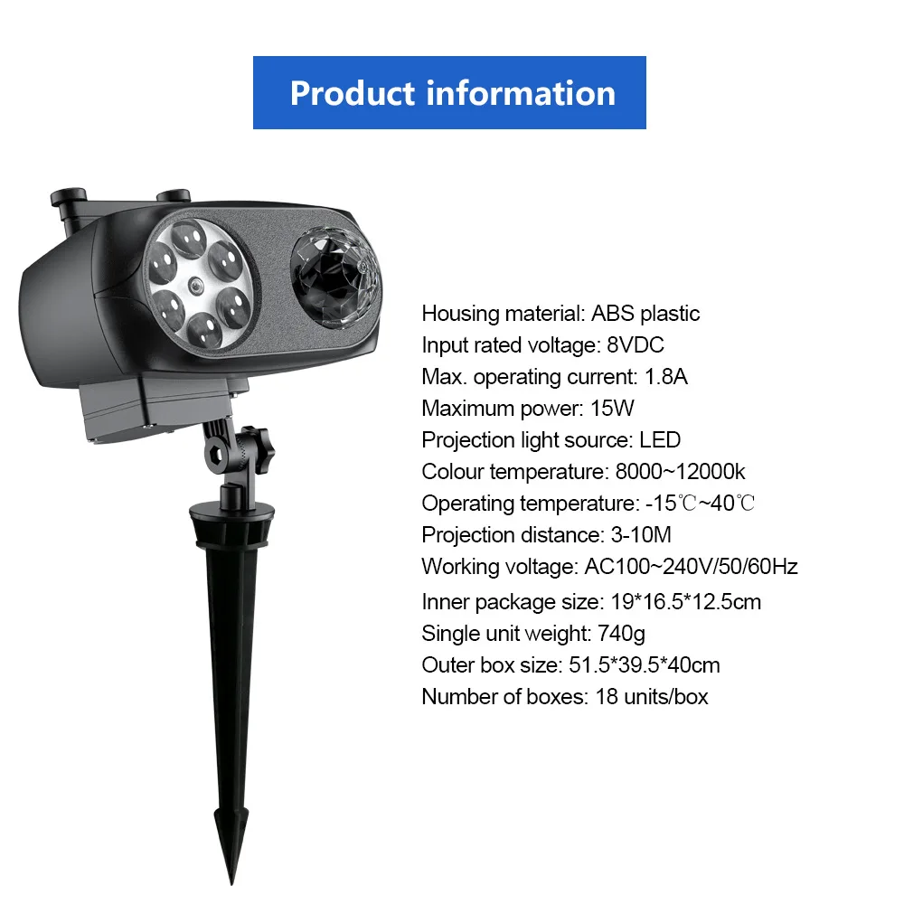 جو العارض ضوء ديناميكي ندفة الثلج نمط 10 أفلام LED حديقة الإسقاط أضواء الحديقة للمنزل مهرجان ديكور الحفلات