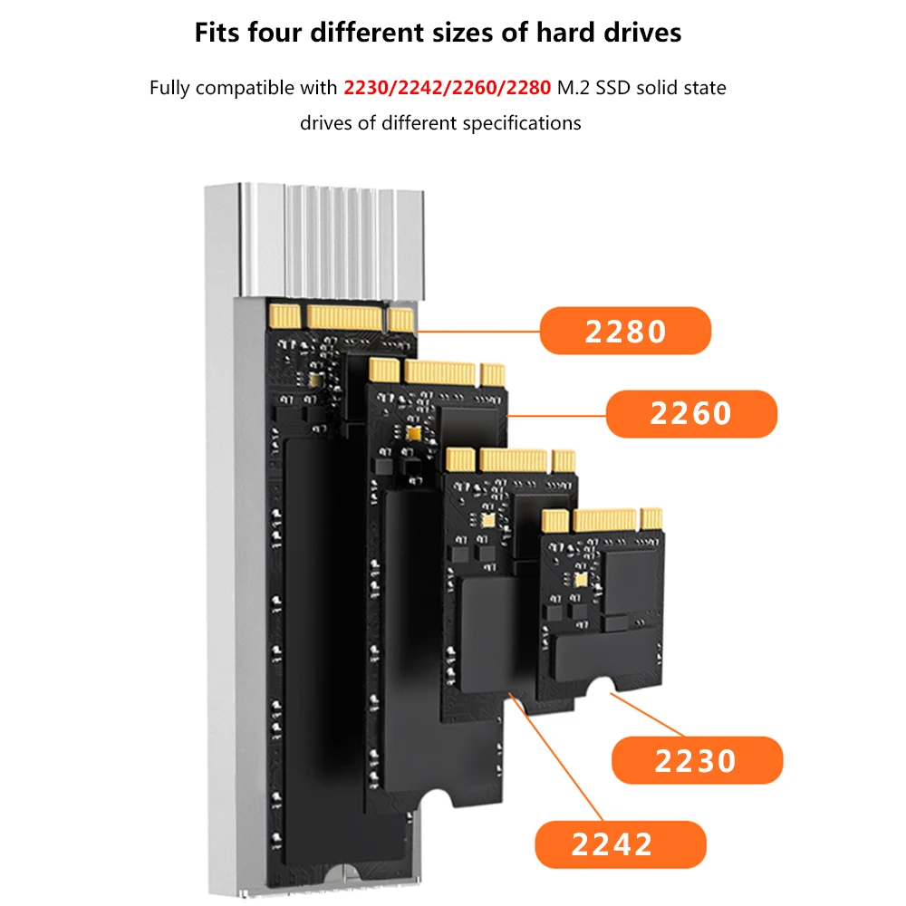 TISHRIC-carcasa M.2 NVMe SATA SSD, carcasa NVME PCIe para M.2 NVMe NGFF SATA SSD, compatible con llaves M, B y M