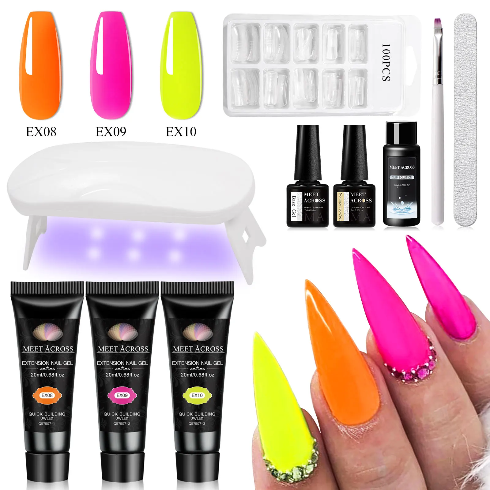 

Fluorescence Quick Extension Gel Nail Polish Set Extending Soaking Gel Kit Nail Art Acrylic Gel Varnish Kit Semi Permanent Gel