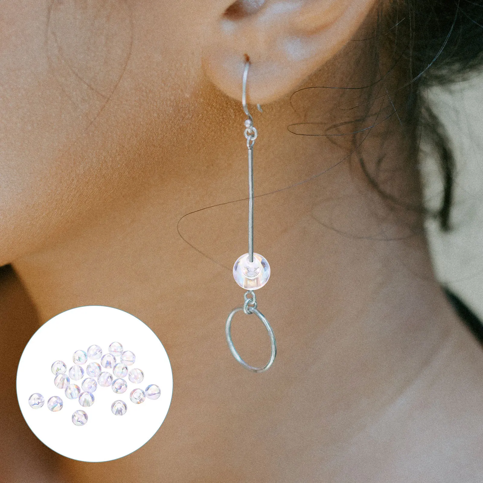 

1Pack Transparent Round Acrylic Beads Smooth Surface DIY Spacer Beads for Jewelry Making Bracelet Necklace Supplies