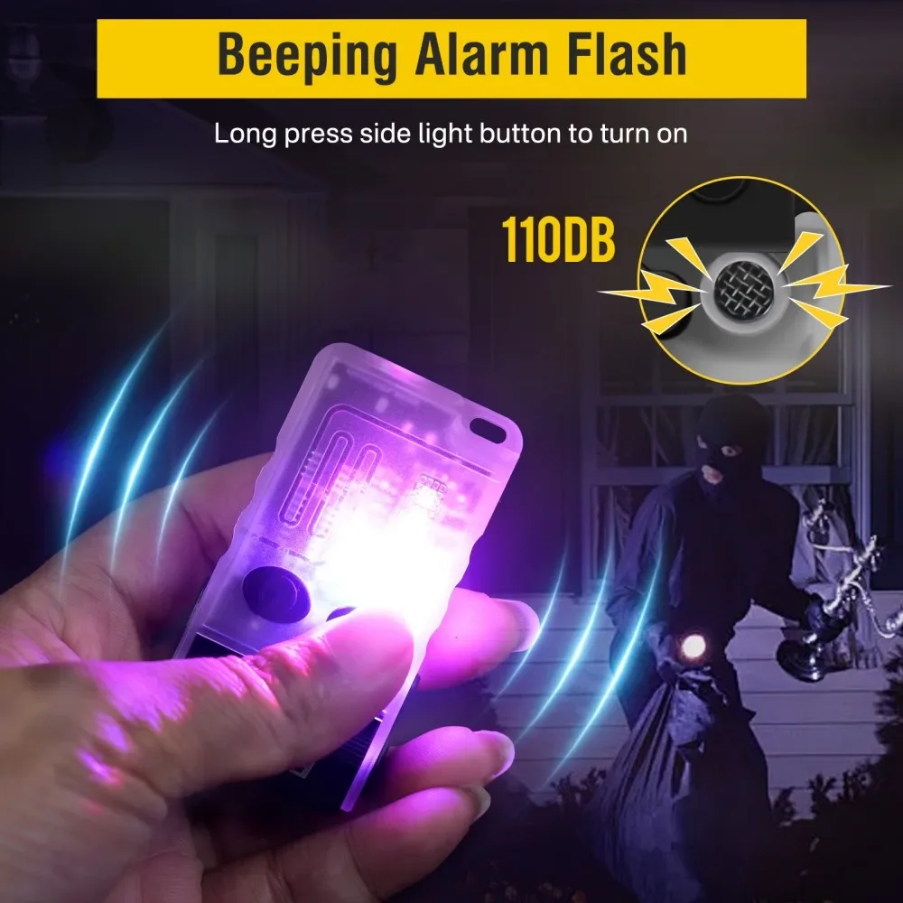 BORUiT V20 Buzzer EDC LED Keychain Flashlight Head Swivels Type-C Rechargeable Work Light Torch with Magnet Camping Lantern