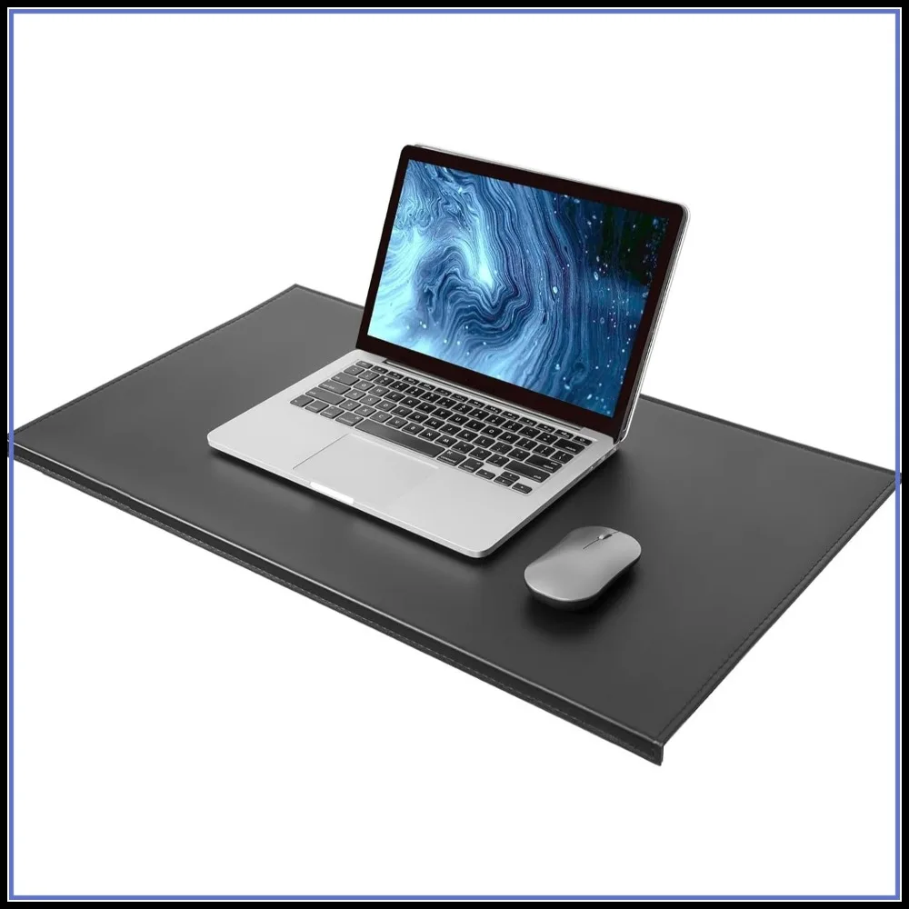 31.5x15.8 PU Leather Desk Mat with Non-Slip Base & Edge Protection