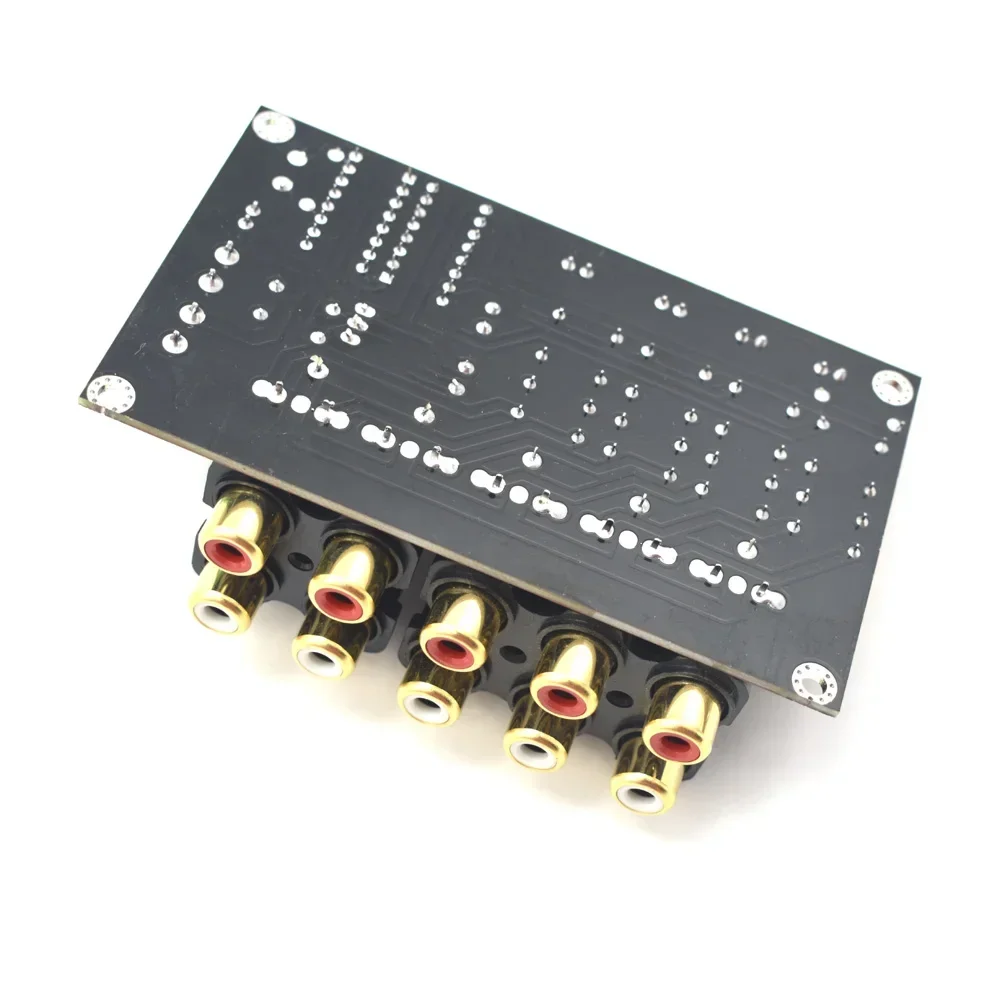 LUSYA-placa de selección de entrada de interruptor de Audio de 4 vías, botón táctil, entrada CC o CA, placa de conmutación de fuente estéreo de 2,0 canales