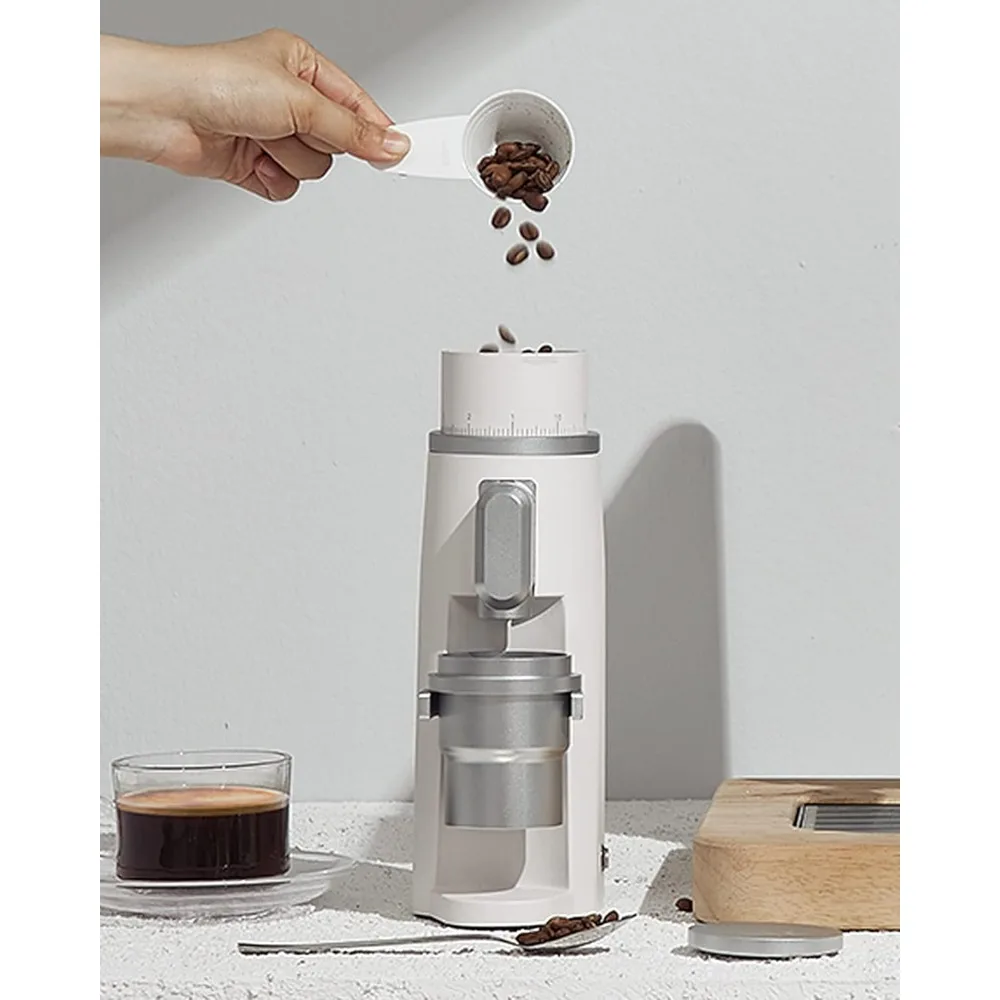 Moulin à café électrique en aluminium avec tasse, expresso perfecfinscroll, port d'aspiration magnétique réglable, broyeur de grains