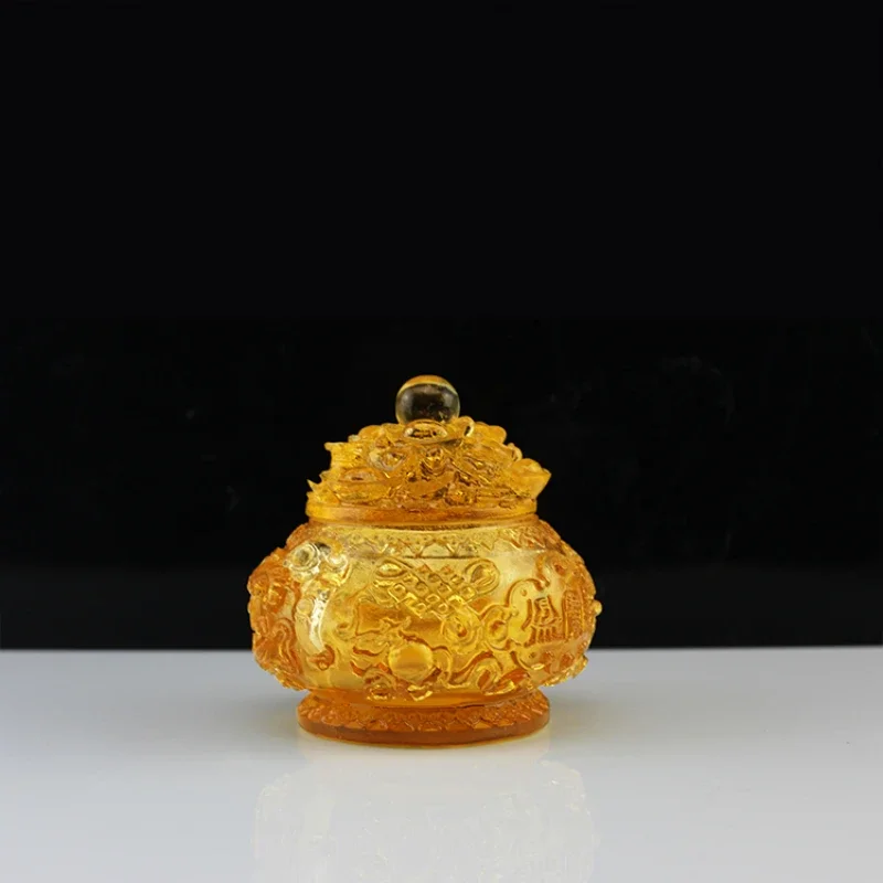 Fengming New Products 2.4 kg Amber Eight Auspicious Cornucopia Crafts For Home Decoration