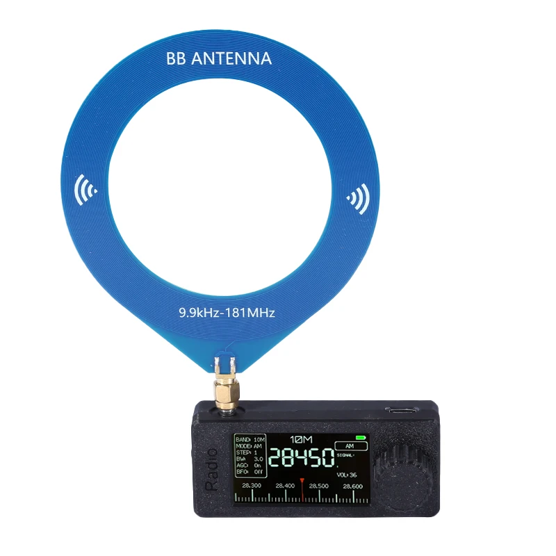 شاشة 1.9 بوصة IPS LSB USB AM FM FM/AM راديو 0.5-108 ميجا هرتز SI4732 راديو جيب صغير HF SW MW VHF مع هوائي دونات #5