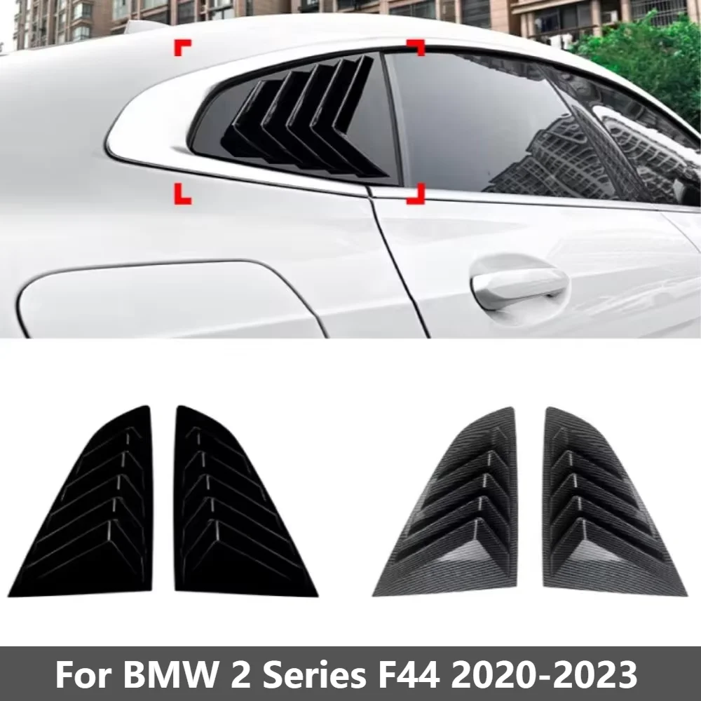

Car Upgrade For BMW 2 Series F44 Gran Coupe 2020-2023 Rear Side Window Louver Shutter Cover Carbon Fiber Look Gloss Black