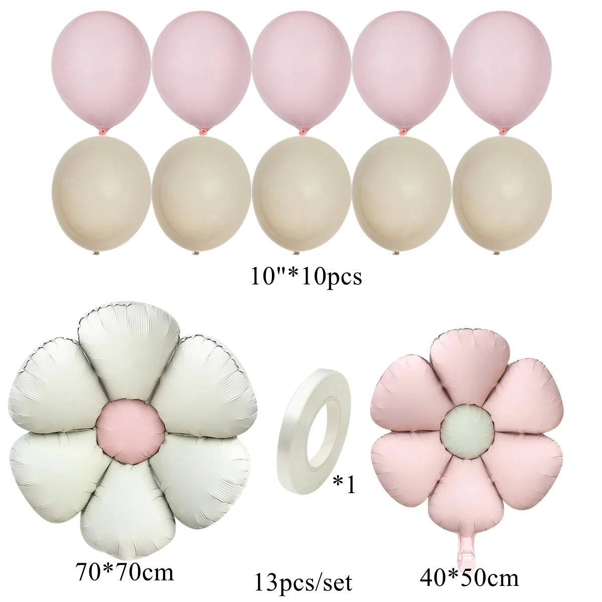 1set Vintage Daisy Flower Foil Balloon 40inch Pink Number Balloon for Happy Birthday Wedding Party Decoration Baby Shower Gifts