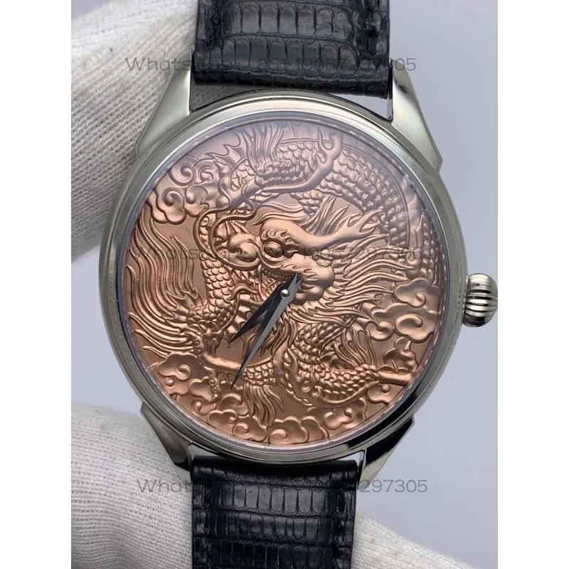 Engraved Dragon Dial Manual Mechanical Men's Watch, Diameter 35MM