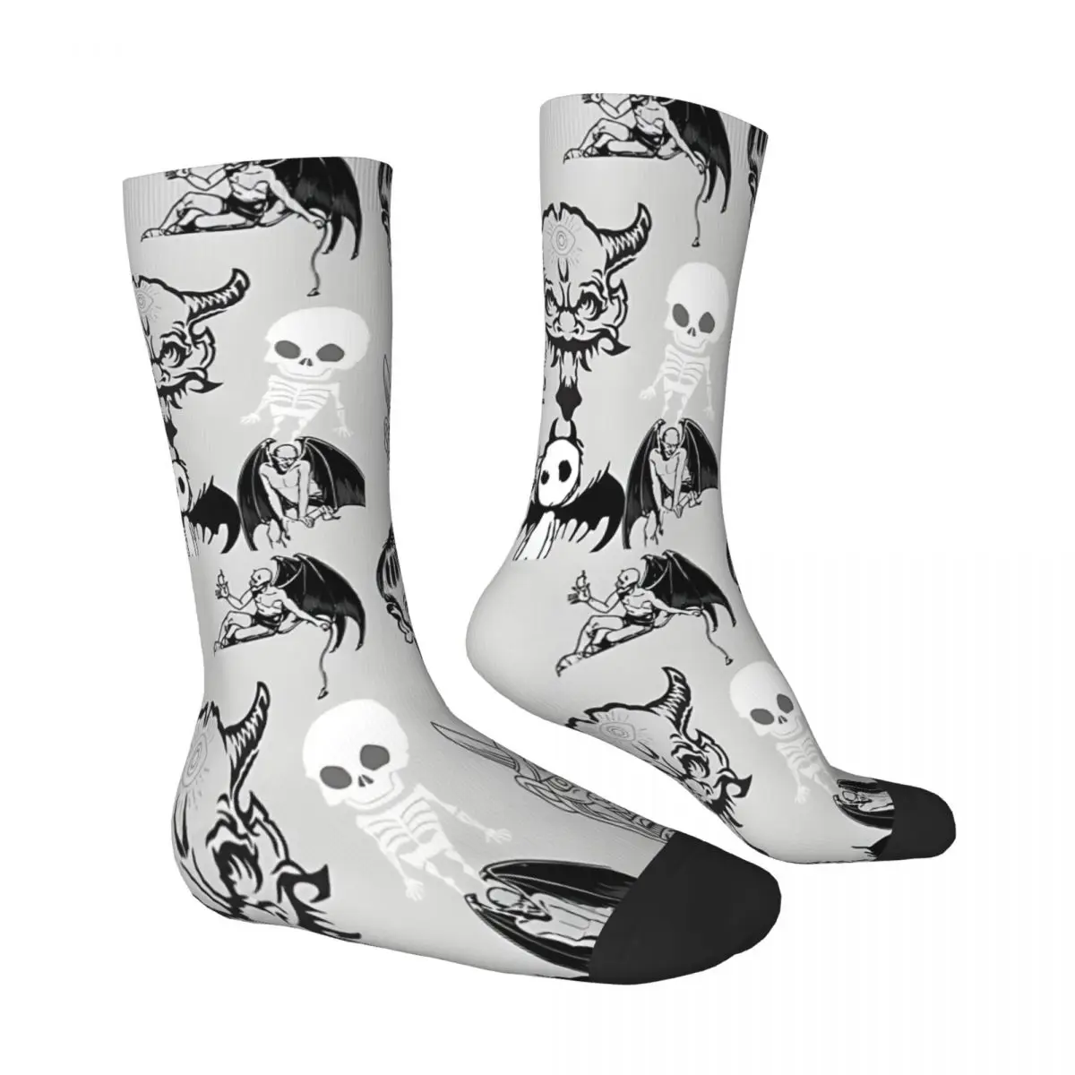 Vintage Satan Socks Male Mens Women Winter Stockings Printed image 2