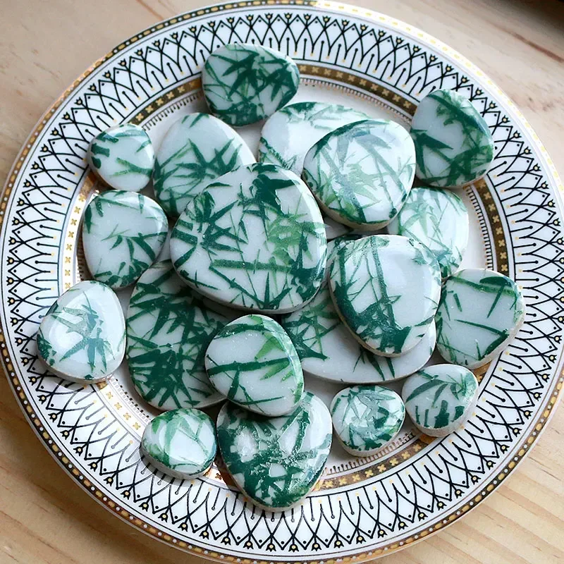 กระเบื้องโมเสคเซรามิกแบบ DIY 100กรัมเครื่องประดับกระจกทำด้วยมืองานฝีมือแผ่นกระเบื้องผนังคริสตัลสีสันสำหรับวัสดุตกแต่ง