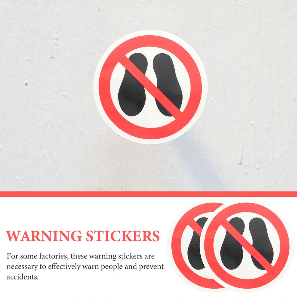 3 Pcs Do Not Step on Stickers Here Warning Sign Stepping Decals Safety Label Security Caution Round Floor Danger