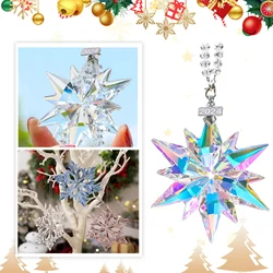 Christmas Pendant Crystal Snowflake Star, Sparkly Crystal Ornaments For Christmas Tree, Beautiful Christmas Hanging Decorations