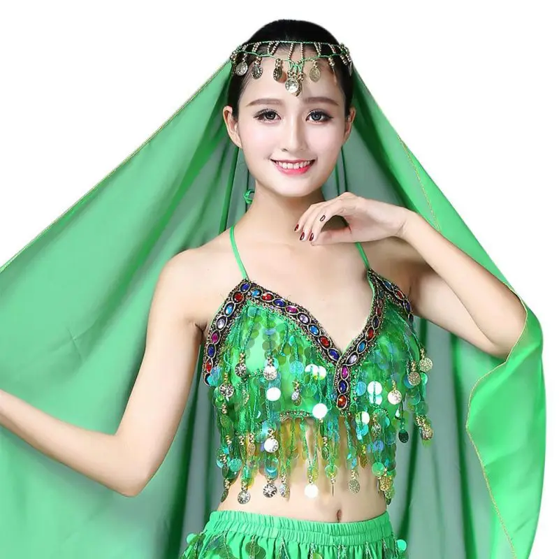 Belly Dance Bra Sequined Beaded Top Dancing Costume Fringe Costume