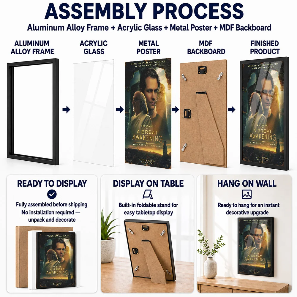 A Great Awakening Movie Framed Metal Poster Personalized Screen Tribute Wall Art Designed For Story Lovers To Display In Theater