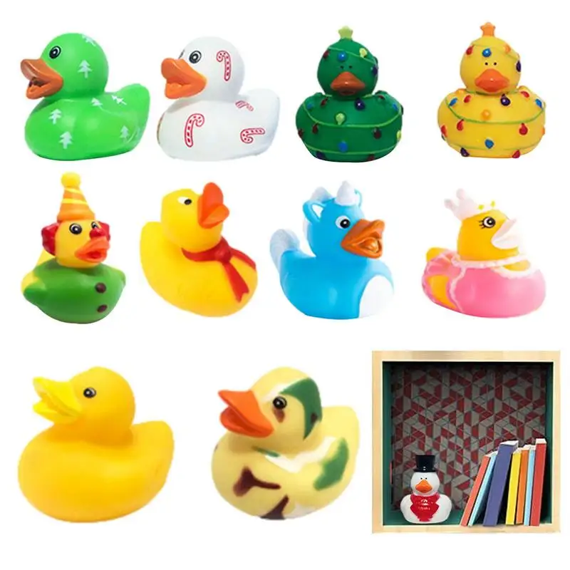 

Small Ducks 10pcs Floating Duck Bath Toy Duck Create A Christmas Mood With Cute Duck Toys For Kids Girls Party Decoration Home