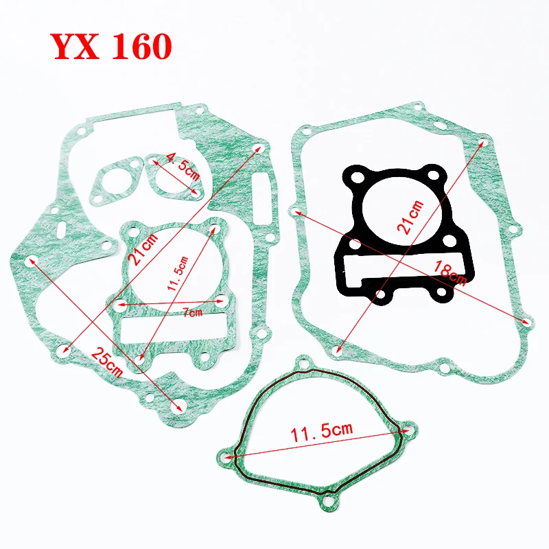 Applicable To YX140 YX160 Engine Cylinder Head Gasket Kit Pit Bike, Electric Tractor, Four Mud Pit Bike, ATV Four-wheel Bike